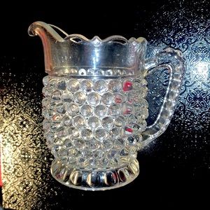 Hobnail With Thumbprint Base Glass Creamer EAPG Doyle & Co Antique 4.5”